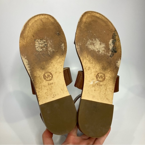 Michael Kors Amos gladiator Sandals brown leather women’s size 9.5 summer preppy - Picture 5 of 7